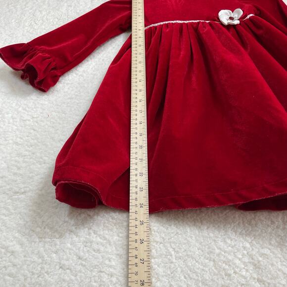 Good Lad Girls Red Velvet Christmas Dress Sz 6 Peter Pan Collar Holiday Vintage - Picture 2 of 10